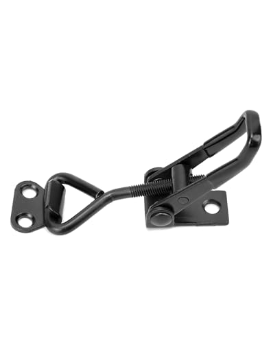 QWORK® 4stk. Schwarz Spannverschluss Stark Kohlenstoffstahl Schnappverschluss für Boxen Fall Trunk Schrank Closet - 95mm