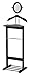 KB Designs - Black Wood Suit & Tie Freestanding Valet Stand, Clothing Organizer Rack