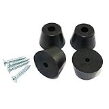 RLECS 4pcs Round Rubber Feet with Washer Built-in D30x21xH20mm Table Chair Feet Pads Black Rubber...