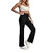 Shusuen Womens Wide Leg Lounge Pants Ribbed Knit Casual Loose Fit High Waisted Pants Baggy Thermal Stretchy Soft Sweater Pant（Black,X-Large）