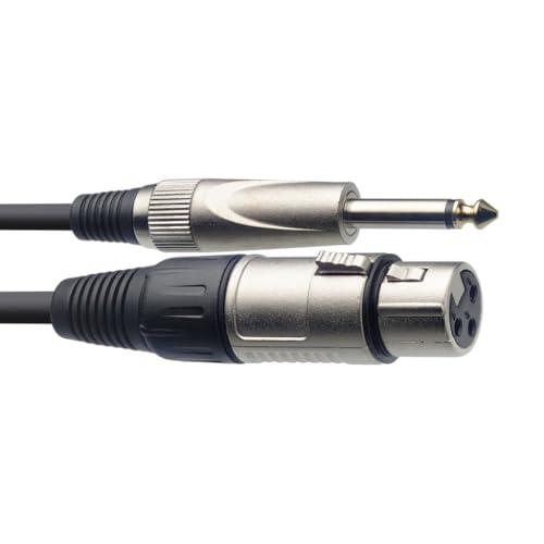 Image of Stagg Female XLR to Mono Jack Cable 3m /10ft, Black