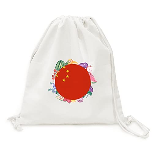 Sac en tissu pliable à sangle drapeau de la Chine pour fruits