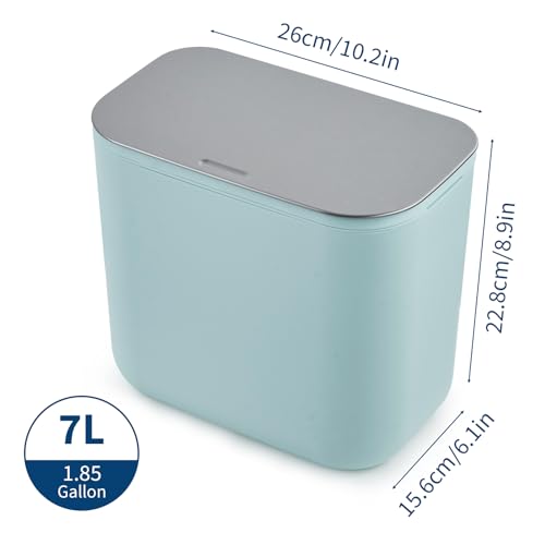 Caneca colgante para basura 1.8 galones con tapa acero miniatura 2
