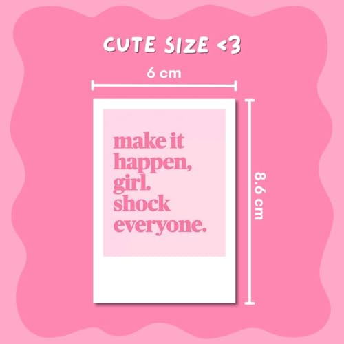 Image of Manifestation Cards (Set of 15) Positive Affirmation Cards Posters (8 x 6 cm) | Vision board Supplies | Feel Good for Wall, Bedroom, Living room | Pink girly aesthetic Posters | Poster for Phone Accessories (C 033)