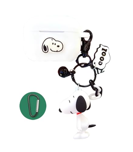 Compatible withスヌーピー Airpods 第4世代ケース 可愛い キャラクター 韓国 Airpods 3/2/1用ケース カバー イヤホンケース オシャレ 人気 落下防止 全面保護 耐衝撃 (Airpods Pro2 ケース,A)