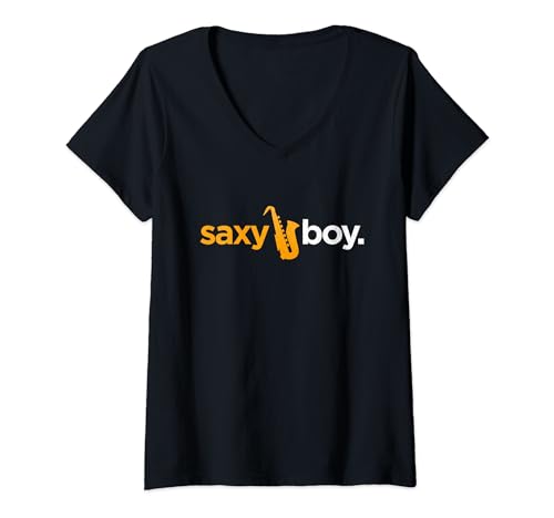 Saxy Boy - Camiseta divertida para saxofón Camiseta Cuello V