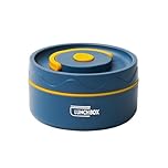 Lrtzizy Blue Stainless Steel Thermal Lunch Container, Portable Bento Box Food Container, 420ml, Modern Design, Unisex, Hand Wash Only
