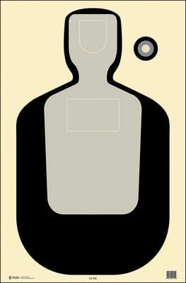 Economy Full Size TQ-19 Qualification Target Silhouette on Smaller Sheet of Paper Black & Grey Size: 23" x 35"