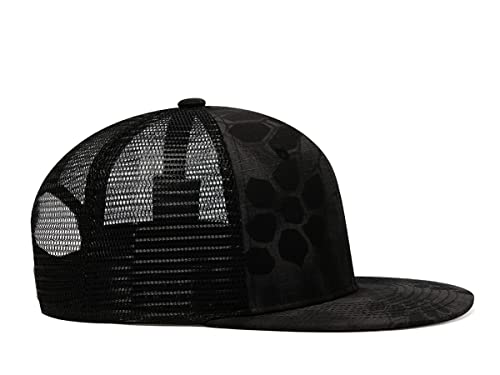 Image of Quanhaigou Snapback Hat for Men Women,Hip Hop Style Colorful Flat Bill Hats Teens Adjustable Baseball Cap