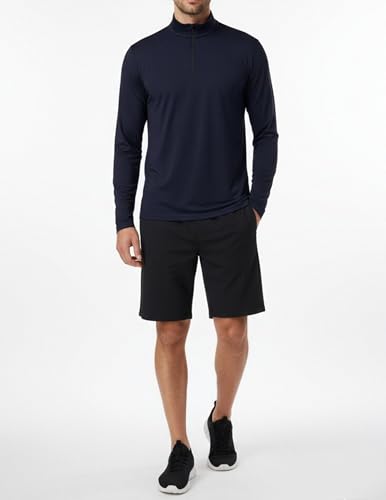 OYGSieg Herren-Pullover mit Viertelreißverschluss, leicht, schnell trocknend, aktiv, lässig, athletisch, langärmelig, 4 Stück, Schwarz/Dunkelgrau/Hellgrau/Blau (Seta), XL