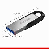 SanDisk 126905 Ultra Flair 32 GB USB 3.0 Flash Drive, Upto 150MB/s read - silver/Black