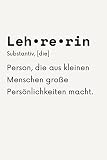 Lehrerin Definition: Notizbuch A5 liniert danke geschenke für lehrer - abschiedsgeschenk für lehrerin grundschule