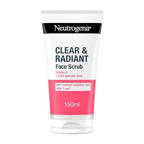 Neutrogena Clear & Radiant Face Scrub (1x 150ml) Purifying & Brightening Oil-Free Daily Exfoliator with Vitamin C and 0.5% Salicylic Acid Suitable for Blemish-Prone for Clearer Radiant Complexion