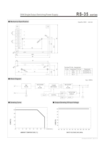 Alimentation de commutation industrielle RS-35-15 AC/DC découpage 15V stable - 2