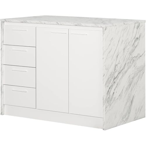 HomeStock Sophisticated Simplicity Full Size Kitchen Island with Spacious Countertop,