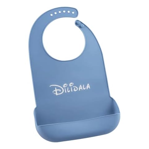 Adult Bibs Waterproof Eldly Bib, Washable Silicone Adult Bib with Pocket Waterproof Clothing Protector, Reusable Apron Mealtime Crumb Catcher for Eating Cloth Elderly Seniors Men Women Disabled, Blue Cover
