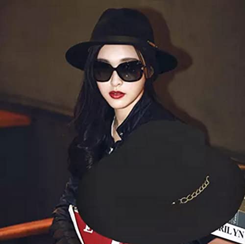 Cappello da donna vintage a tesa larga in feltro