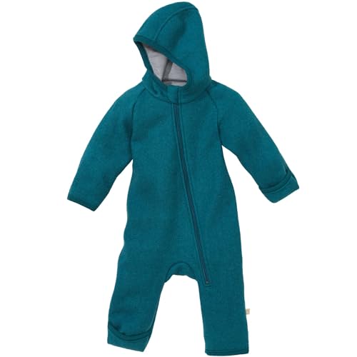 Disana Bio-Merinowolle Zipp-Overall mit Kapuze Pacific Gr 74-80