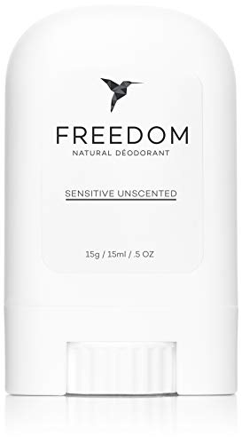 Freedom Natural Travel Deodorant Mini Stick - Aluminum Free, Non Toxic, Great for Sensitive Skin for Women & Men, EWG Verified, Cruelty Free - Unscented