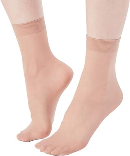 Image of PitLite 10 Pairs - Women Ankle Stockings Nylon Elastic Short Ankle High Sheer Nylon Socks
