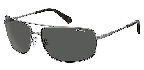 Polaroid Sunglasses Men's PLD 2101/S Caravan Sunglasses, Dark Ruthenium/Polarized Gray, 63mm,14mm