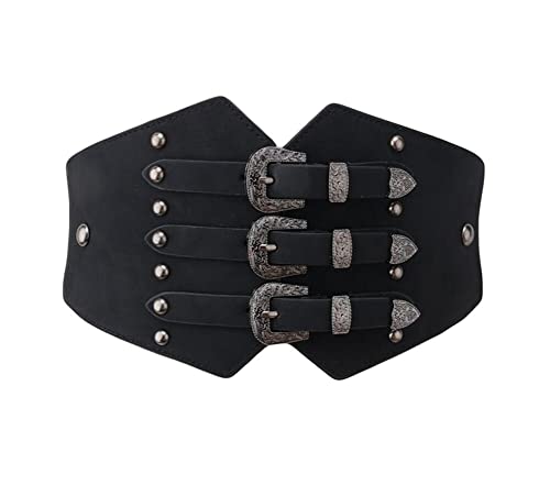 Diyafas Vintage Cinturones de Cincha Mujer Cinturón de Cintura Ancha para Vestidos Camisas Elástica Corsé