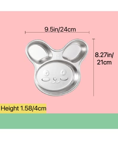 Senvasfa Stainless Steel Children Dinner Plate Divided Meal Tray Sections Dinner Dish For Babies, Toddlers And Kids Eating Tray Easter Bunny Rabbit Shape Bpa-Free Safe Fun Non-Toxic  thumb #4