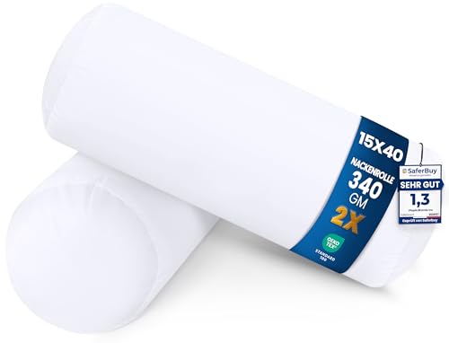 Utopia Bedding Nackenrolle 2er Set, 15x40 cm Kissenrolle...