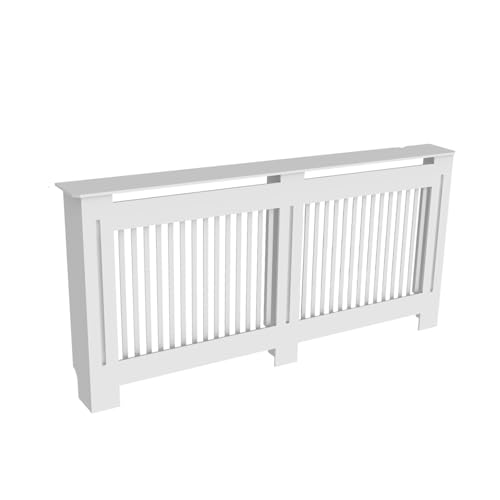 Mueble radiador de salón y dormitorio en madera blanca para decorar la pared