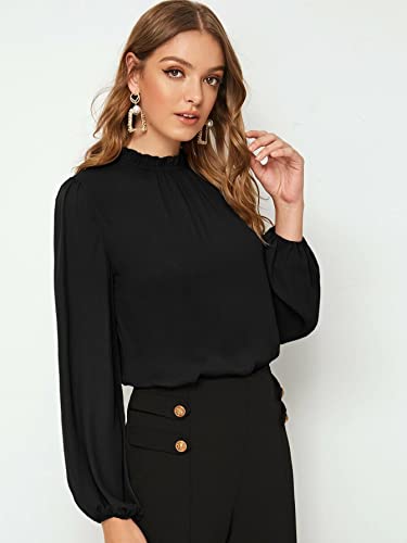 Image of FNOCKS Women's Plain Round Neck Long Sleeve Slip On Cotton Top