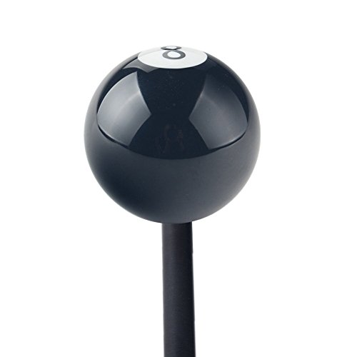 Dewhel 2 1/4" 8 Ball Billiard Round 3 4 5 6 Speed Black Shift Knob 3/8"-16 For Hurst Chrome Shifter Sticks #TOP3