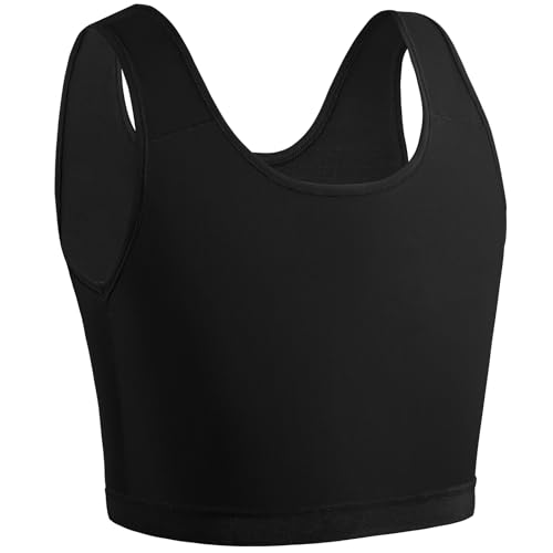 XUJI Chest Binder Trans FTM Women Compression Bra Tank Top (B, M)