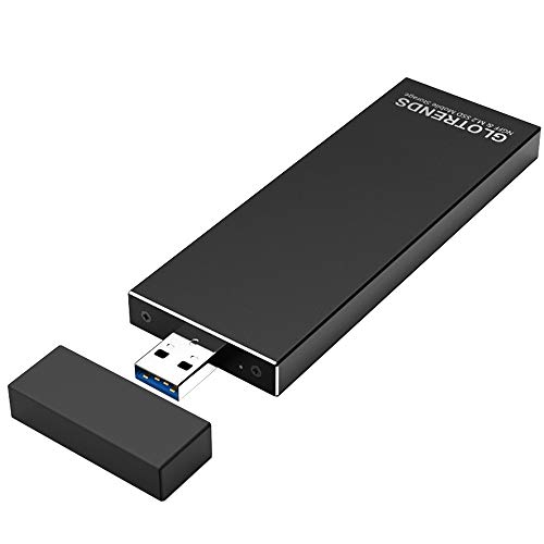 GLOTRENDS M1E M.2(NGFF) to USB 3.0 (5Gbps) External Aluminum Case - M2 SSDケース 2230 / 2242 / 2260 ...