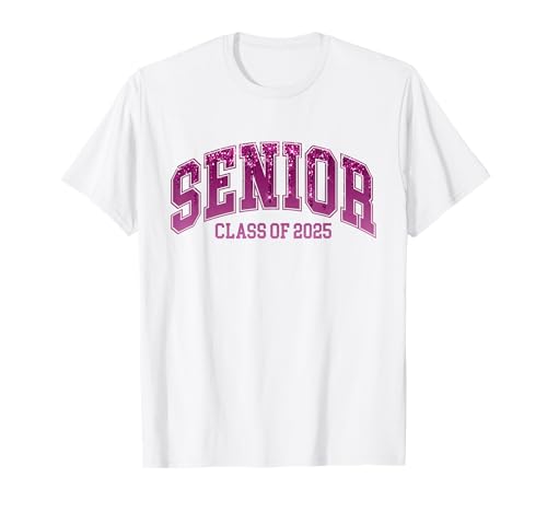 Class of 2025 Senioren Varsity Graduation Girls Fuchsia Pink T-Shirt