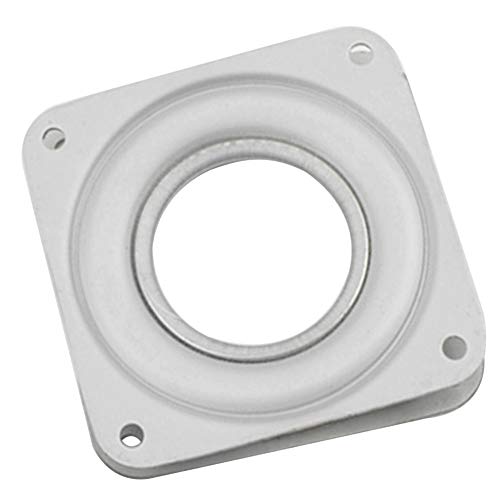 Platine tournante carrée blanche 7,6 cm pour table de salle à manger, bureau à domicile, support de présentation à 360 degrés, support de meubles en fer Cover