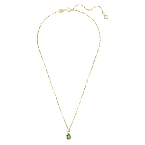Swarovski Chroma Halskette, Grüne und Vergoldete Damenhalskette mit Strahlendem Anhänger