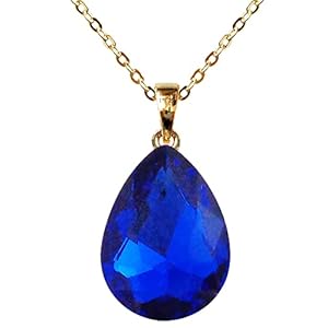 Navachi 18k Gold Plated Water Drop Pear-Shaped Zircon Pendant Necklace 16″+2″