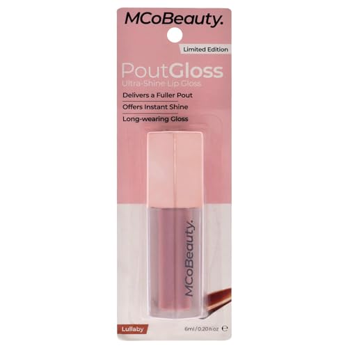 MCoBeauty Pout Gloss Ultra Shine Lip Gloss - Non-Sticky, High-Shine Look And Feel - Luxurious, Long-Wearing Lip-Plumping Gloss - Amplifies Your Natural Lip Color - Lullaby - 0.2 Oz