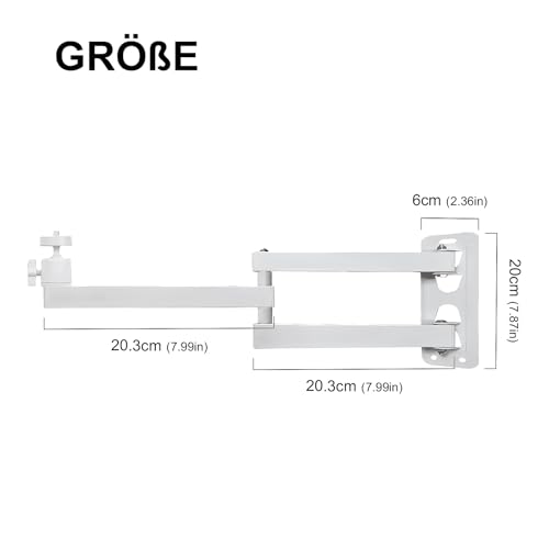 Billowvolve Projektorstand Beamer Projector Stand Wandhalterung Metallhalter Multi-Winkel Verstellbare Projektorhalterung mit 1/4 Zoll Schraubschnittstelle und Gelenkarm