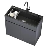 Lavello Autoportante con Armadio, Acciaio Inox, 68/80cm