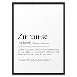ZUHAUSE DEFINITION | ABOUKI Kunstdruck | Einzugsgeschenke Haus Einzugsgeschenke Wohnung Einweihungsgeschenk Richtfest Mitbringsel Zuhause Bild Geschenkideen Einzug | DIN A4 ohne Rahmen