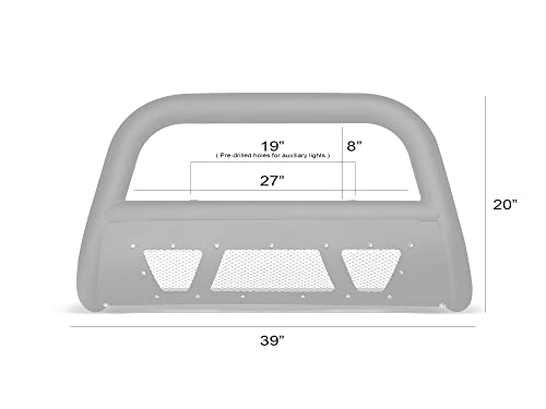 Image of Armordillo 8717196 MS Series Studded Aluminum Mesh Bull Bar - Matte Black Fits 2007-2021 Toyota Tundra / 2008-2021 Sequoia