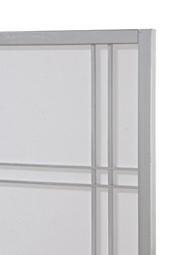 Roundhill Furniture Seto 4-Panel Room Divider Screen, Silver