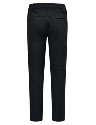 Rdruko Softshellhose Damen Winter Skihose Wasserdicht Thermohose Gefüttert Warm Winterhos Outdoorhose Wanderhose Trekkinghose mit Taschen (Rein Schwarz, L)
