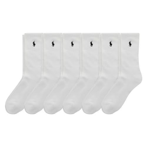 POLO RALPH LAUREN boys Athletic Performance Crew Socks - 6 Pair Pack - Soft Cushioned Comfort - Main Image