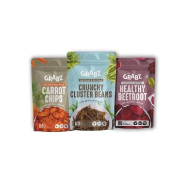 HealthyGrabz Heart Health Combo – Pack of 3 x 20g | Beetroot, Cluster Bean & Carrot Healthy Chips | Fiber-Rich, Air-Cooked, <0.1% Olive Oil | No Preservatives, Guilt-Free Snack-picture-17
