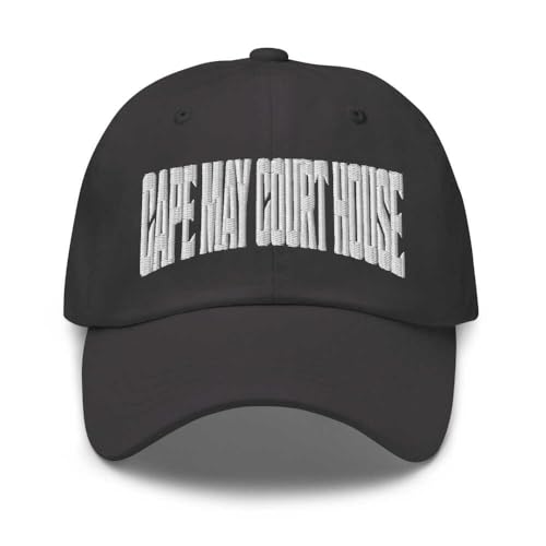 Merch Town Cape May Court House Baseball Cap Cape May Court House Dad Hat New Jersey NJ Hat Embroidered Souvenir Dark Grey