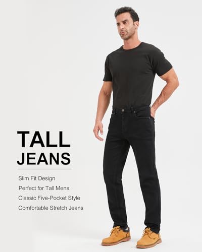 Zylioo Mens Tall Jeans 34/36 Long Inseam, Extra Tall Slim Fit Stretch Jeans, Tall Size Denim with 5 Pocket2