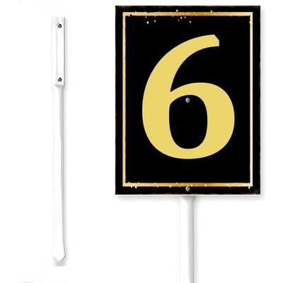 Horienteeon Number Yard Sign With Stake Number 6 House Lawn Garden Caution Notice Street Caution Safety Metal Decoration Rustproof Sturdy Aluminum Plaque For Outdoor Use 6x4.6"