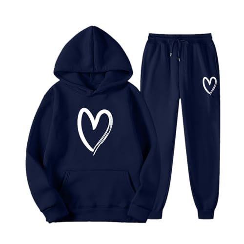 Survêtement unisexe 2 pièces bleu marine taille XL en molleton chaud pour jogging